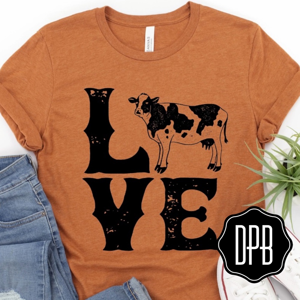 Women’s Western Cow Love Boutique Graphic T-Shirt